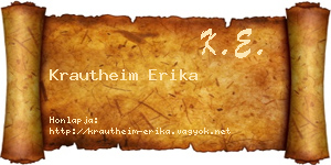 Krautheim Erika névjegykártya